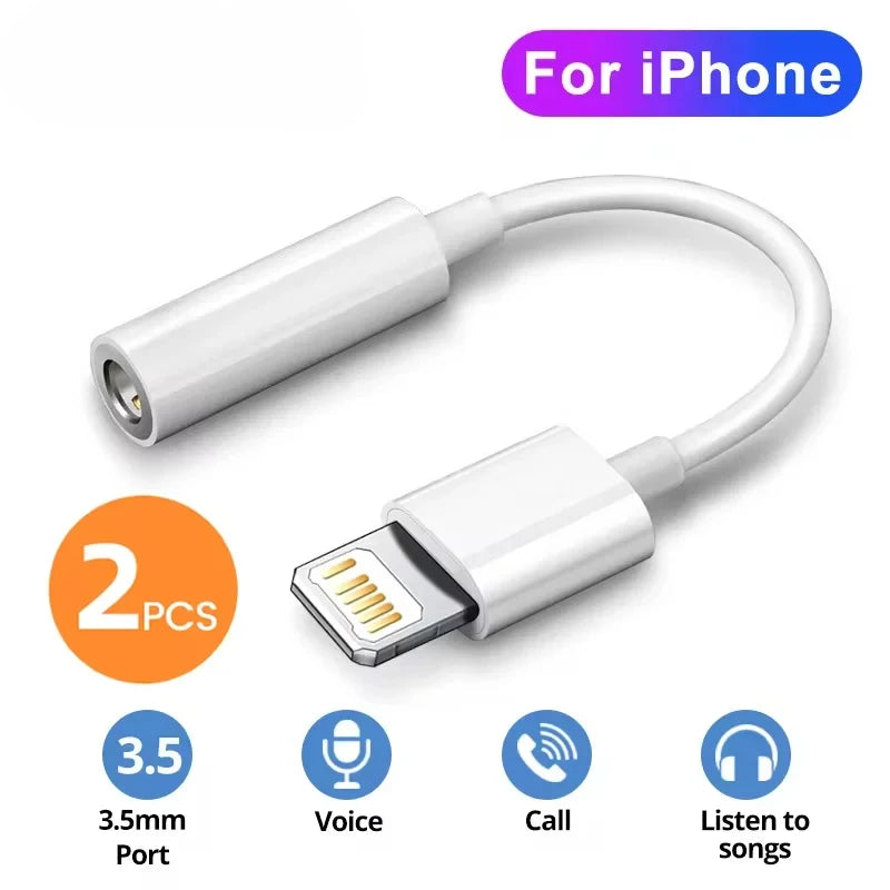 NNBILI For Lighting Headphone Adapter for IPhone 11 12 13 14 PM 12Mini SE 2020 XS XR X 8 7 + IOS To 3.5 Mm Jack AUX Audio Cable