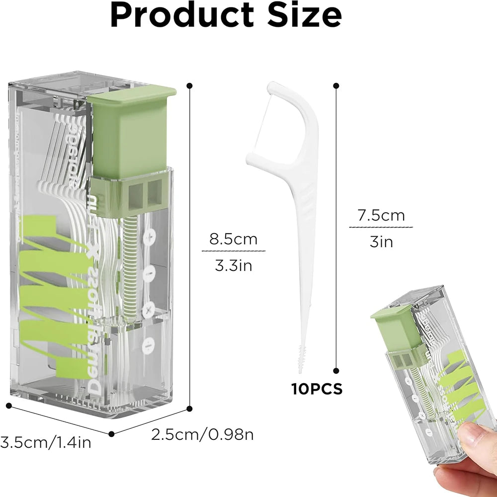 Automatic Dental Floss Storage Box Pop-Up Dental Floss Dispenser With 10Pcs Floss Dental Oral Hygiene Care Portable