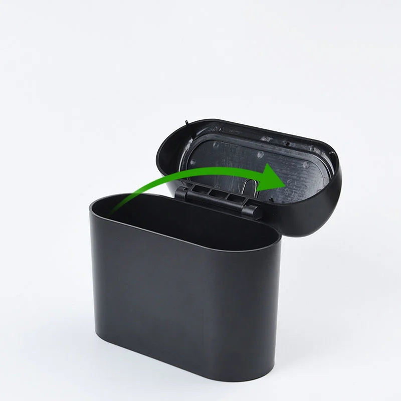 Car Trash Bin Hanging Vehicle Garbage Dust Case Storage Box Plastic Pressing Square Trash Can Type Auto Car Supplies