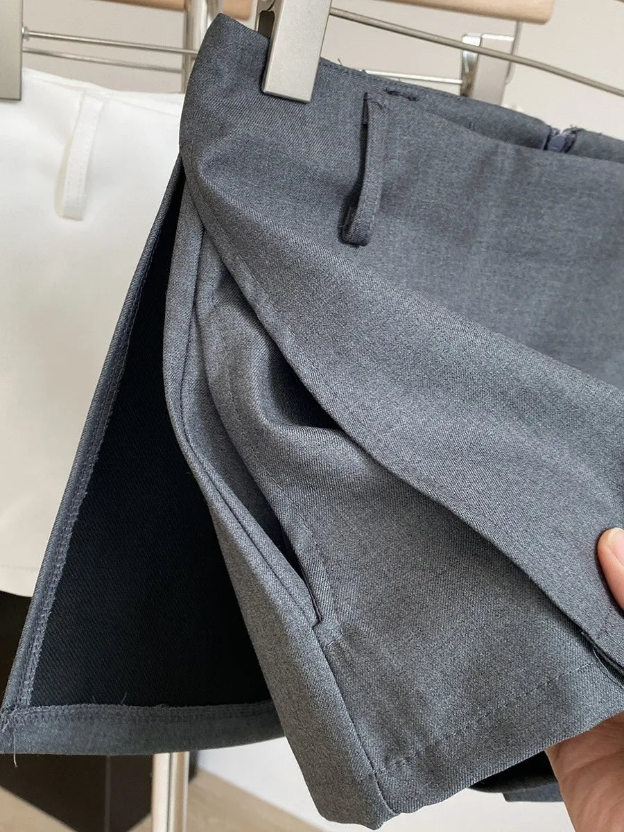 Casual High Waist A-Line  Skirt Pants Women's Summer New Sle Korean Versatile Slimming Anti-Light ort Skirt Pants