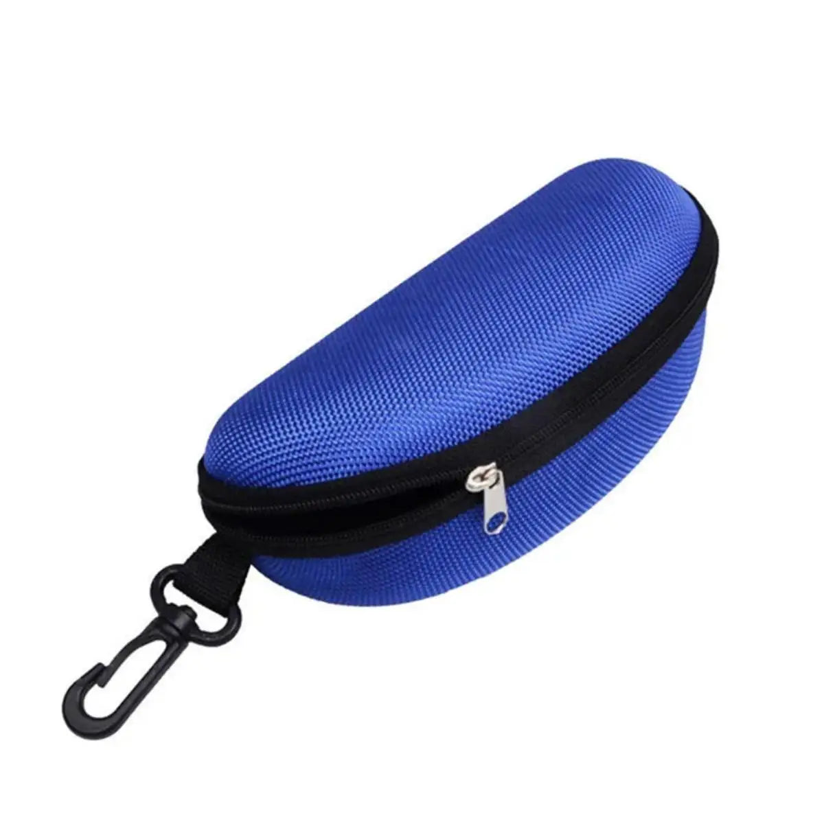 1pc Portable Sunglasses Case Protector Oxford Cloth Hard EVA Zippered Eyeglasses Case with Carabiner Unisex Eyewear Accessories