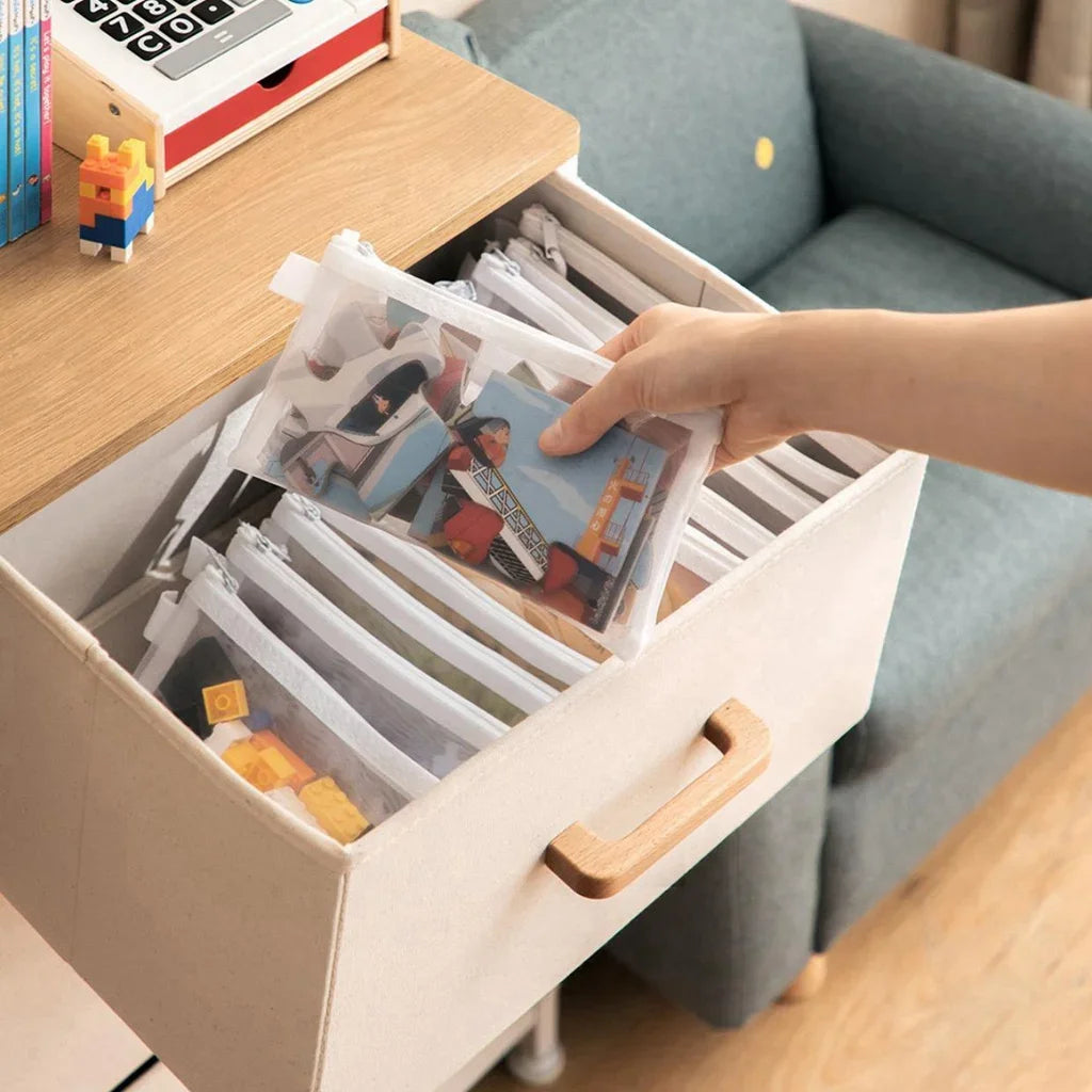 3/5/10pcs Mesh Zipper File Bag Waterproof Moisture-proof Zipper Folder Toy Storage Bag Storage Tools Cosmetic Organization Bag