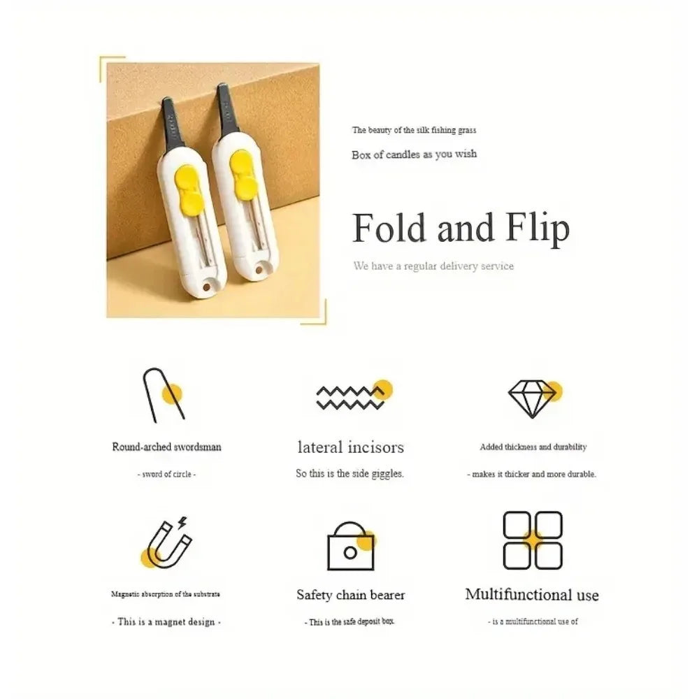 Box Cutter Mini Magnetic Box Cutter Unbox Tool Safety Lock For Opening Packages Cartons Box Opener Razor Perfect For Home Office