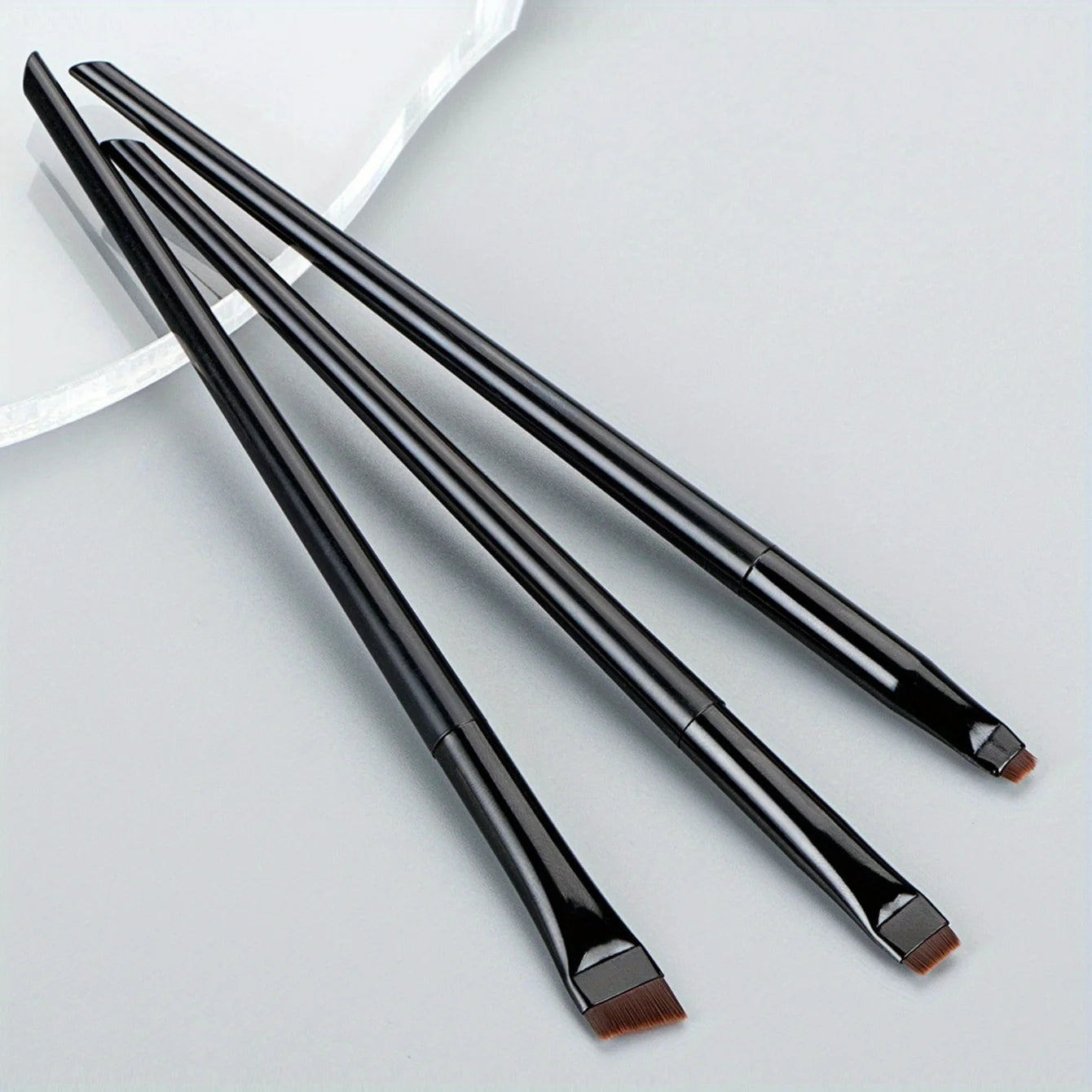 3 Pcs edge eyeliner brush oblique head eyebrow brush outline eyeliner brush ultra-thin eyeshadow brush makeup tools