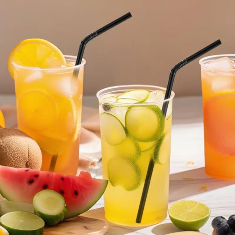 100-1000Pcs Drinking Straws Colorful & Black rietjes Flexible Wedding Party Supplies Drinking Straws Kitchen Wholesale