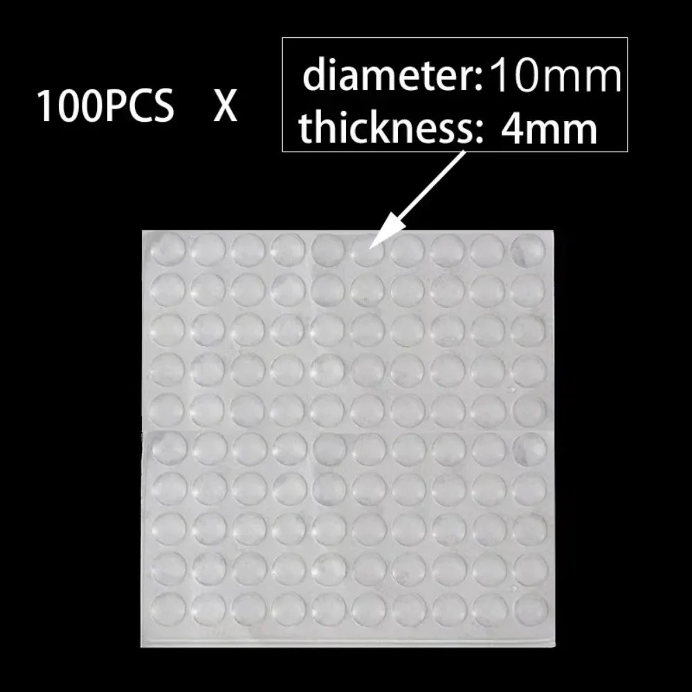 100Pcs Soft Silicone Rubber Anti Slip Bumpers Feet Pads Damper Buffer Cabinet Bumpers Silicone Furniture Pads Drawer Door Pad
