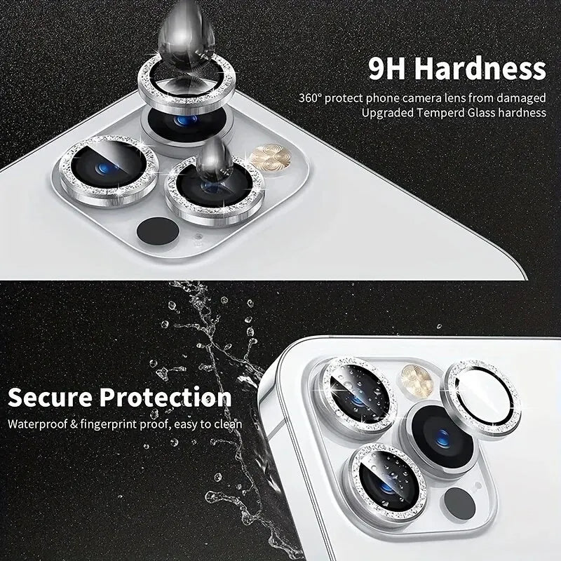 Diamond Metal Glass Camera Lens Protector for IPhone 15 Pro/15 Pro Max IPhone Camera Protector 3PCS/Set Lens Protection Glass