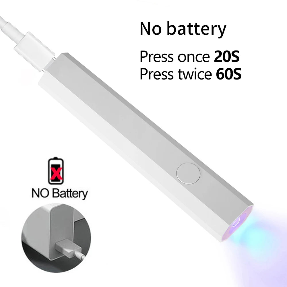 Convenient Handheld Mini UV Light Cure Nails Lamp for Gel Nails LED Nail Lamp for Gel Polish Manicure Nail Dryer for Fast Curing