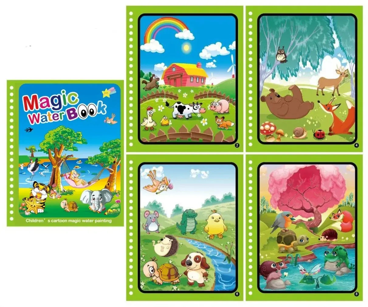 Magical Book Water Drawing Montessori Toys Reusable Coloring Book Magic Water Drawing Book Sensory Early Education for Children