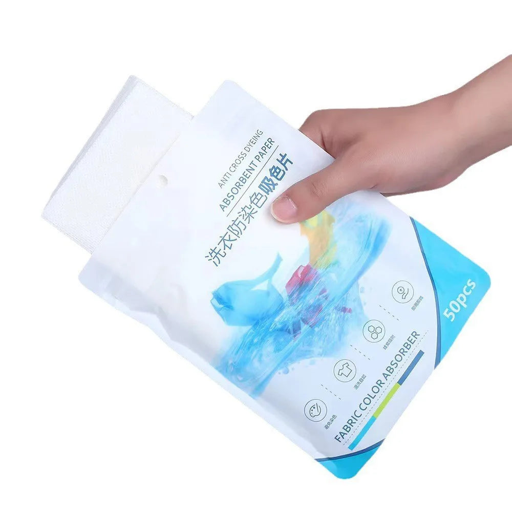 50 PCS/Bag Laundry Tablets Color Absorption Anti-Staining Sheets Anti-String Mixing Washing Accessories Long-lasting Fragrance