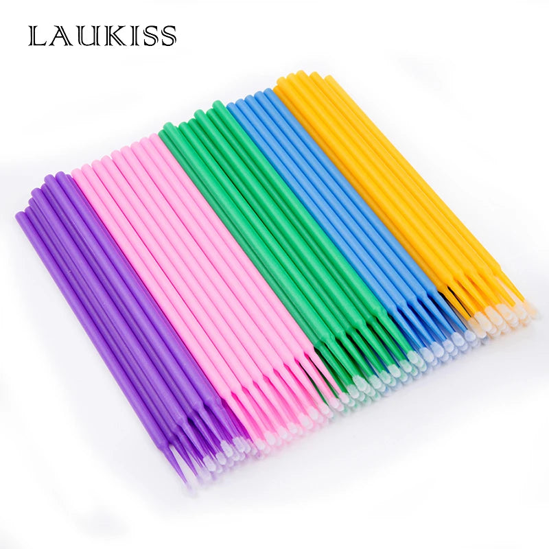 100pcs Disposable MicroBrush Eyelashes Extension Individual Lash Removing Swab Micro Brush For Eyelash Extension Tools