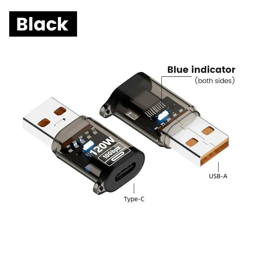 USB 3.2 to Type C Adapter OTG Fast Charging 120W 10GB High Speed Data Audio Transfer For PC Tablet Xiaomi Huawei USB C Converter