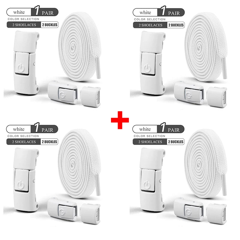 8mm No Tie Shoe Laces Press Lock Shoelaces Without Ties Elastic Laces Sneaker Kids Adult Widened Flat Shoelace for Shoes