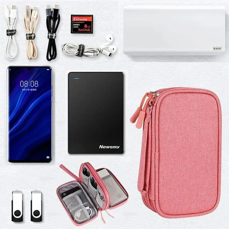 Travel Portable Digital Product Storage Bag: USB Data Cable Organizer, Headset Charging, and More in a Compact Treasure Box Bag