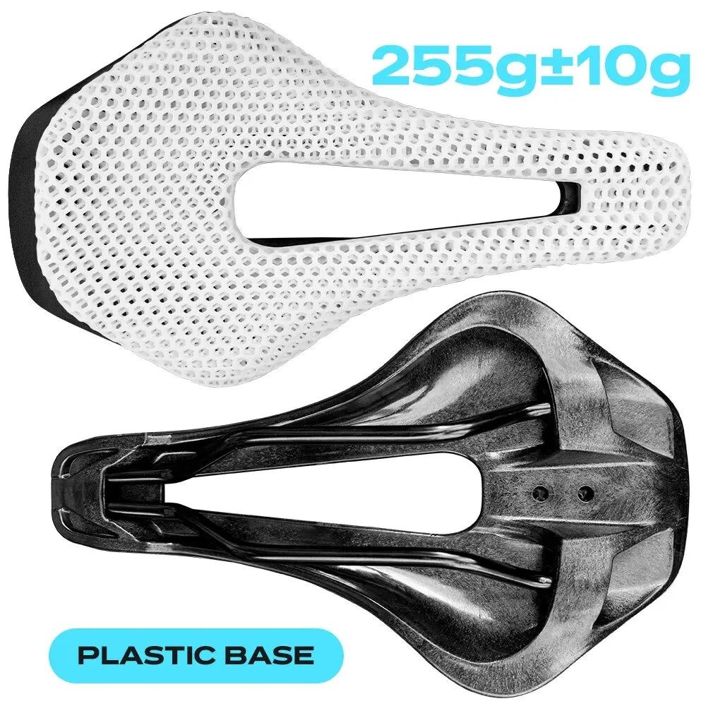 RYET 3D Printed Bike Saddle Ultralight Carbon Fiber Hollow Comfortable Breathable MTB Gravel Road Bicycle Cycling Seating Parts