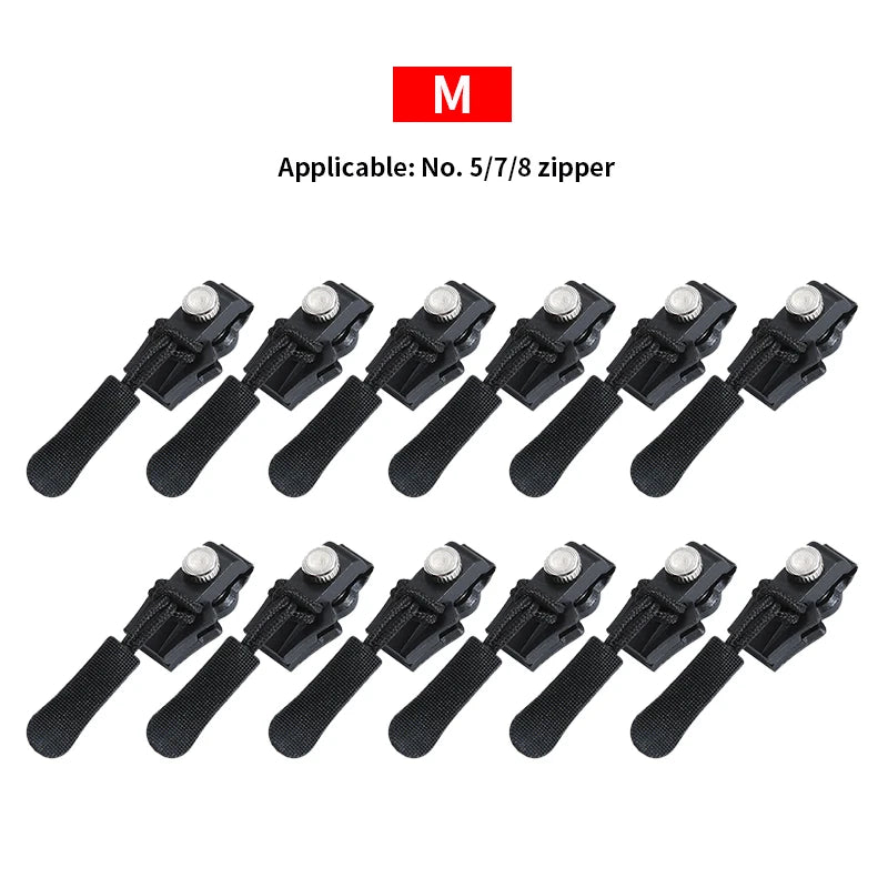 Universal Detachable Metal Zipper Slider Puller Detachable Instant Repair Kit DIY Replacement Lever Locks for Clothing Luggage