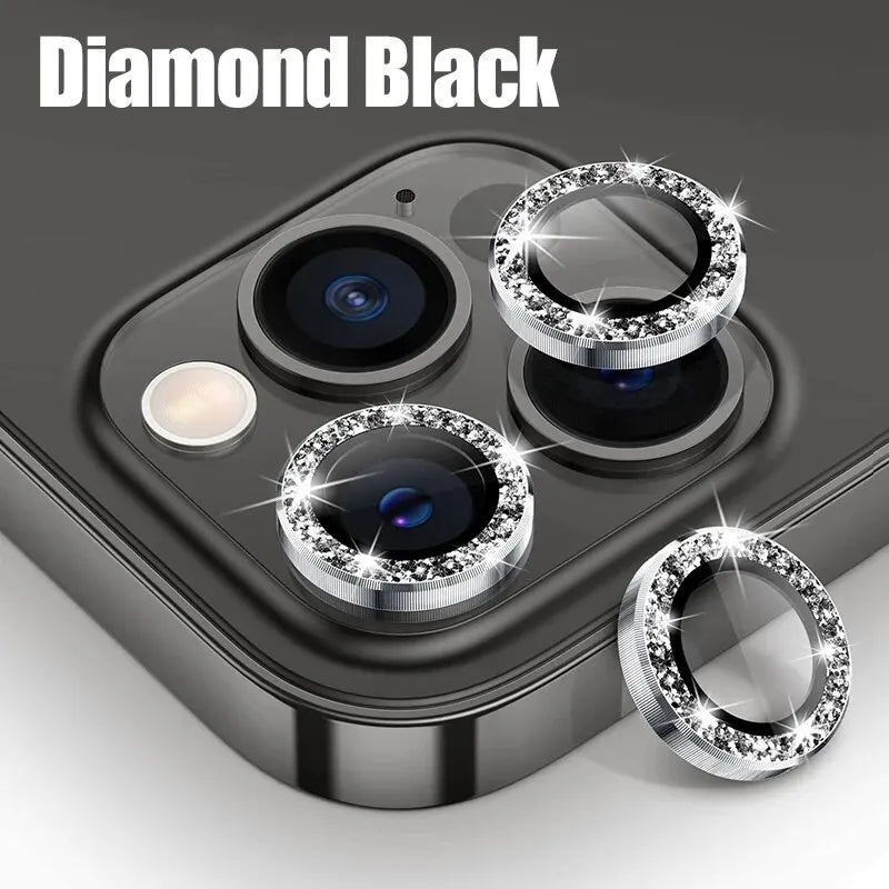Diamond Metal Glass Camera Lens Protector for IPhone 15 Pro/15 Pro Max IPhone Camera Protector 3PCS/Set Lens Protection Glass