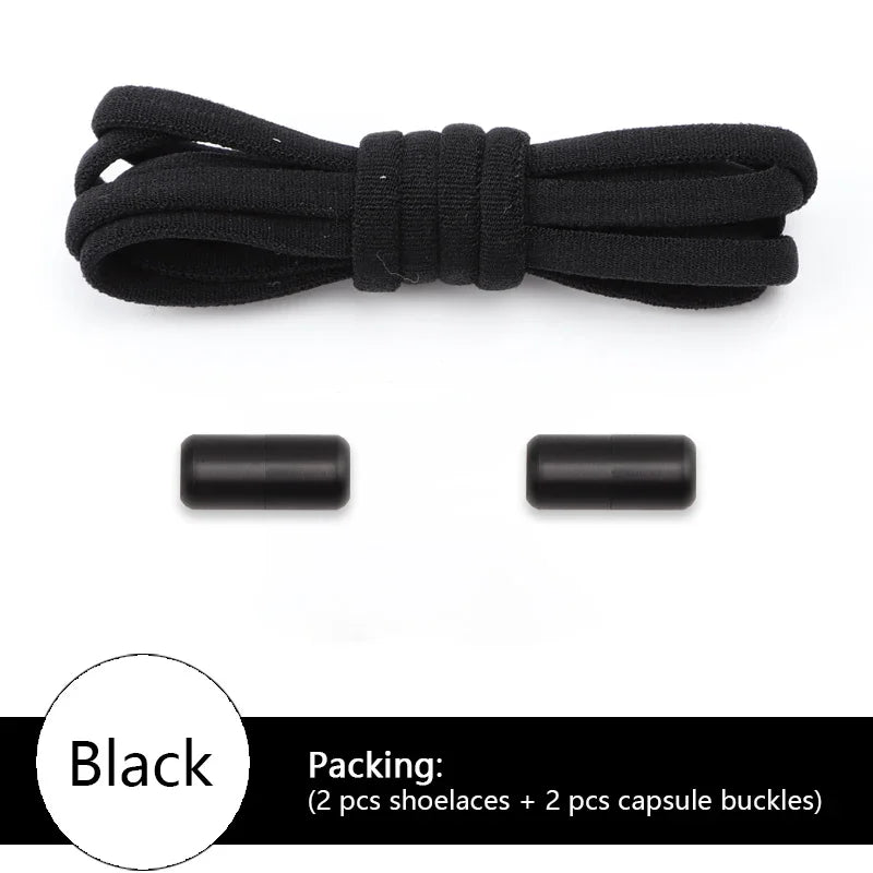 NEW Colorful Options Elastic laces Sneakers No tie Shoelace for Sports Round Shoelaces without ties Kids Adult Shoes Accessories