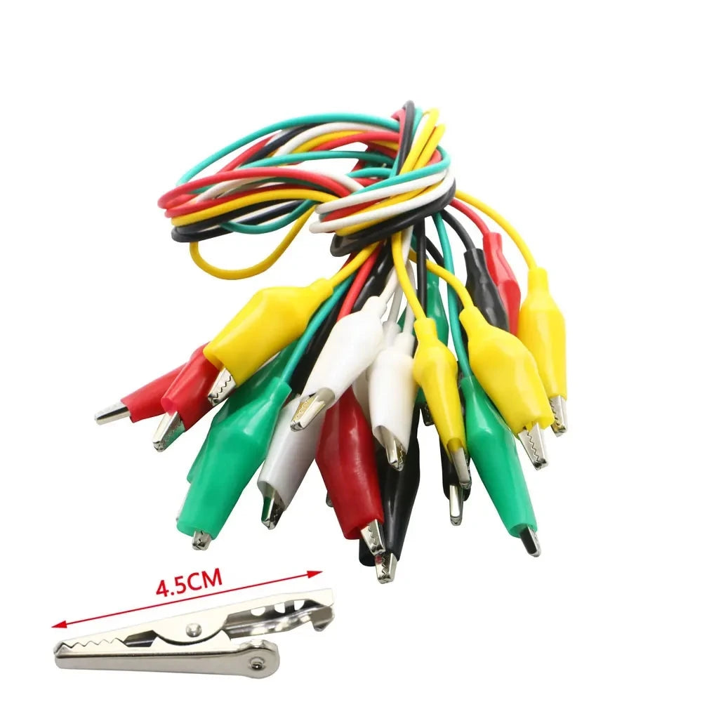10PCS Alligator Clips Electrical, 5 Colors Test Leads with Testing Probes Crocodile Jumper Wires Cable with Alligator Clips