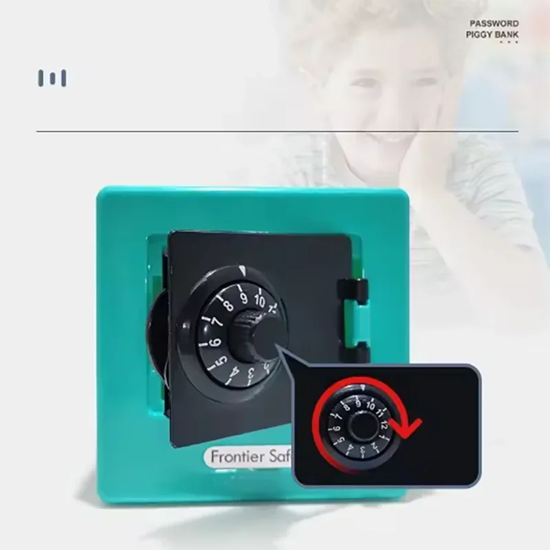 Mini Bank Money Box Retro Atm Rotating Password Cash Coins Saving Box Bank Safe Box Automatic Deposit Banknote Christmas Gift