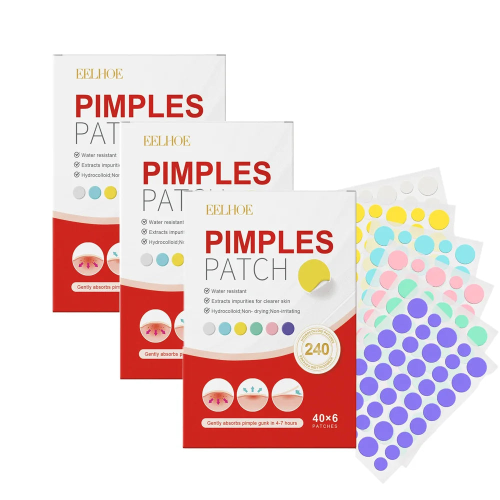 240pcs New Pimple Patch Acne Patches Heart/Star/Flower/Round Shape Acne Dots Patches Moisturizes for Covering Zits and Blemishes