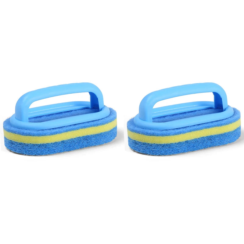 Sponge Cleaning Brush With Handle Bathtub Tile Scrub Brush Kitchen Bathroom Cleaning Sponge Brush Household Cleaning Supplies