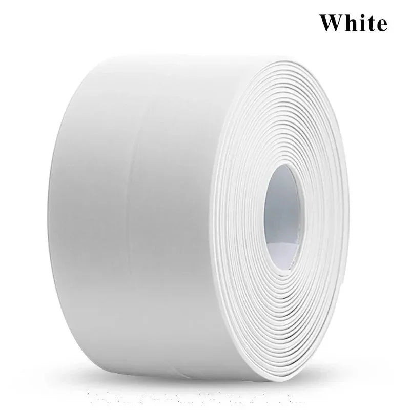 3.2m PVC Waterproof Sealing Tape for Bathroom Sink, Shower, Bathtub and Toilet - Self Adhesive Wall Sticker