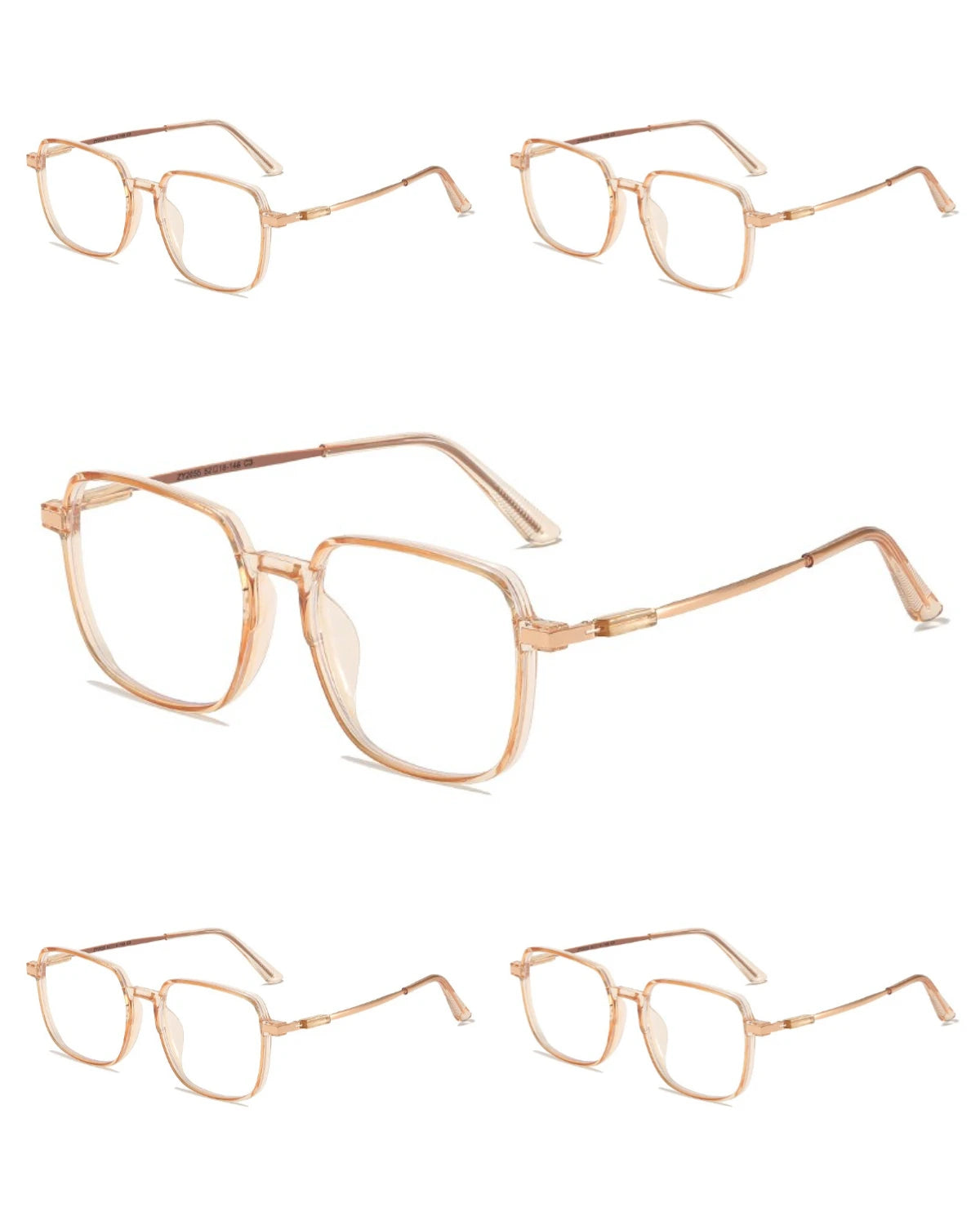 5PCS Anti Radiation Large Frame Glasses Shades for Woman Man Transition Eyeglasses Korean Replaceable Lens Women