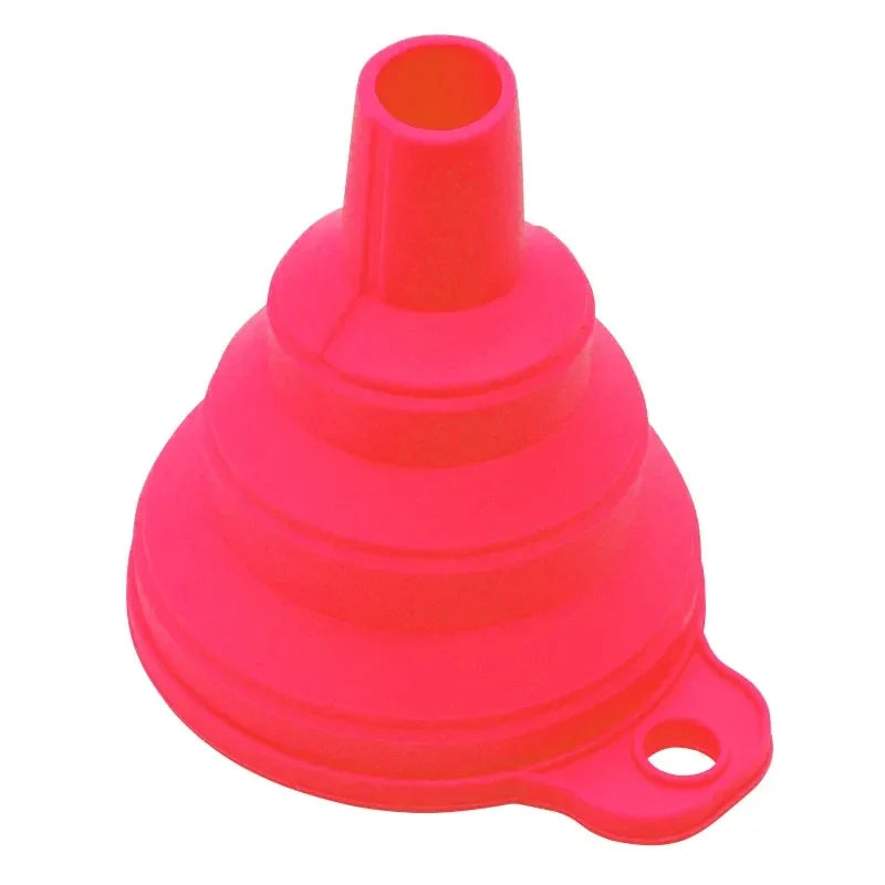 1pc Red Silicone Funnel Mini Multifunctional Convenient Kitchen Folding And Sub Packaging Tools Kitchen Supplies
