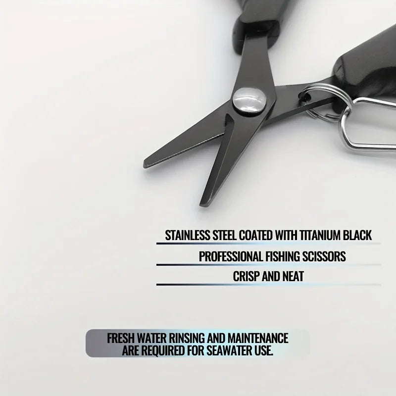 Shawto Titanium Coating Stainless Steel Fishing Scissor Plier Cut PE Braid Line Cutter Plies Carp Fishing Accessories Tools