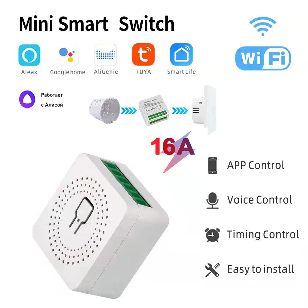 Smart WiFi/Zigbee Switch 16A 20A Module Relay Module Smart Support 2 Way Relay Timer with Google Home Alexa Alice Smart Life