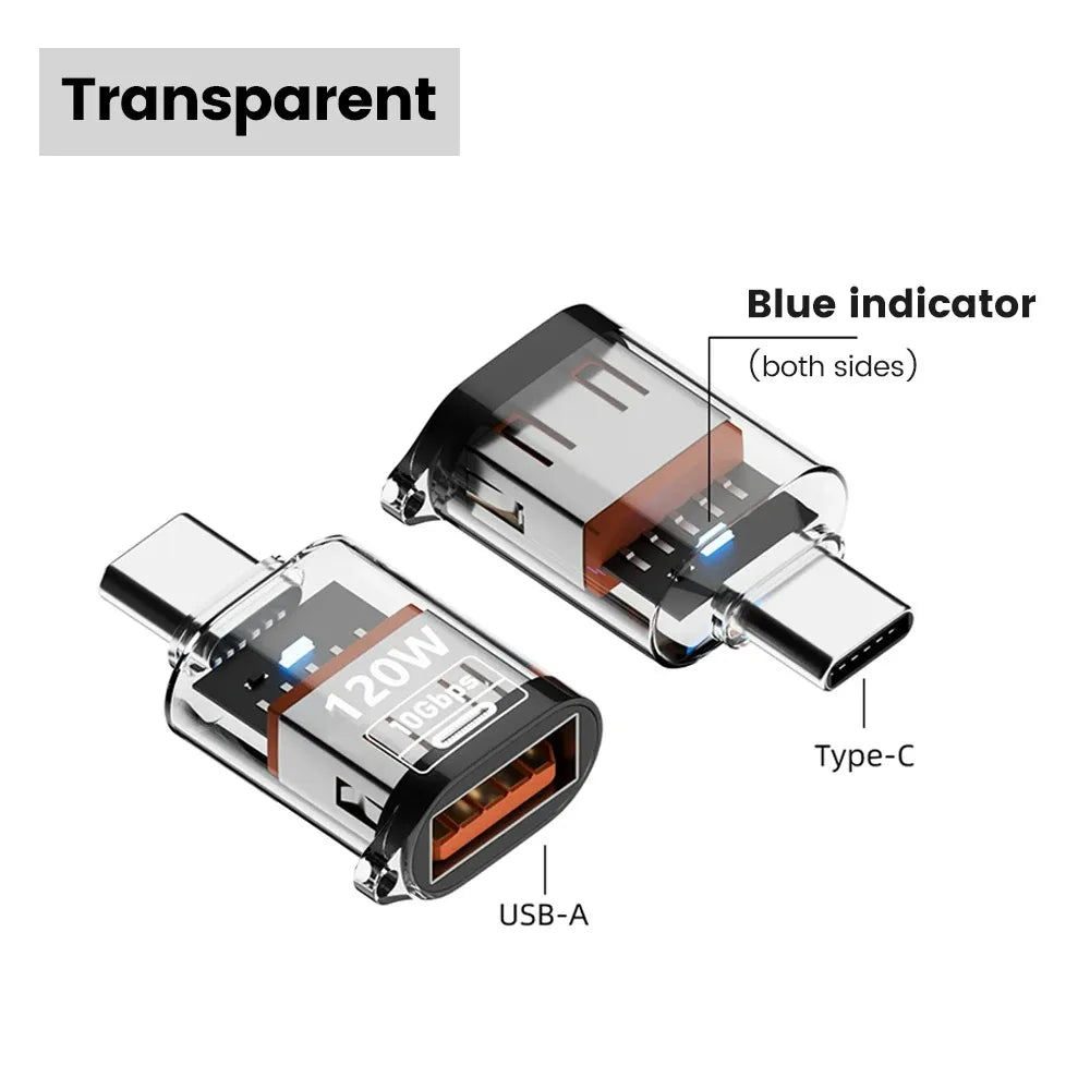 USB 3.2 to Type C Adapter OTG Fast Charging 120W 10GB High Speed Data Audio Transfer For PC Tablet Xiaomi Huawei USB C Converter