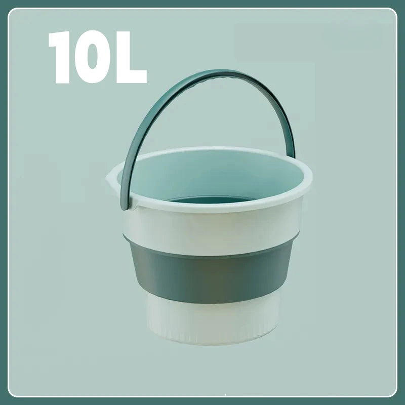 5/10/17L Folding Portable Bucket with Cover Car Wash Fishing Bathroom Tool Silicone Bucket Outdoor Camping Household Supplies