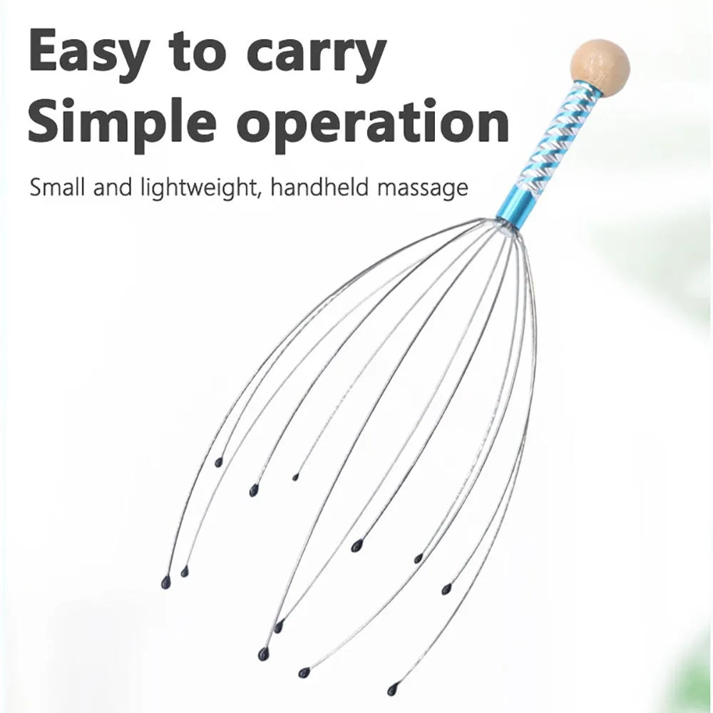 1Pc/2Pcs Handheld Head Massager Stainless Steel Engraved Head Massager Massage Claw Scalp Scratcher Itch Reliever Soul extractor
