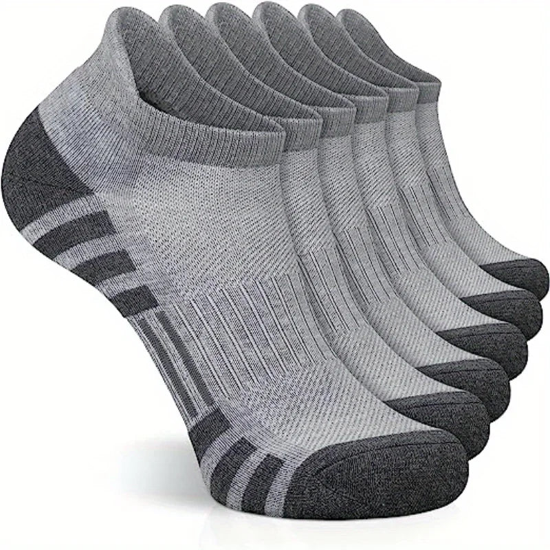 6/12/18Pairs Ankle Athletic Running Socks Cushioned Cotton Breathable Low Cut Sports Tab Socks For Men And Women