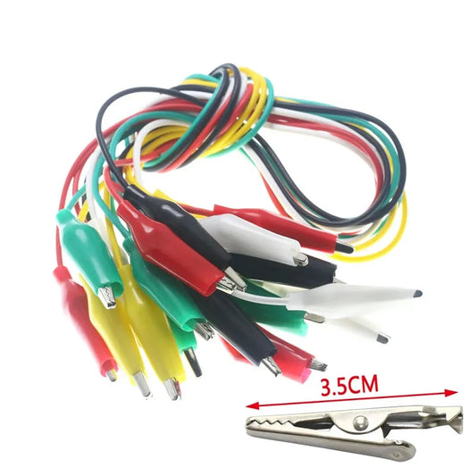 10PCS Alligator Clips Electrical, 5 Colors Test Leads with Testing Probes Crocodile Jumper Wires Cable with Alligator Clips