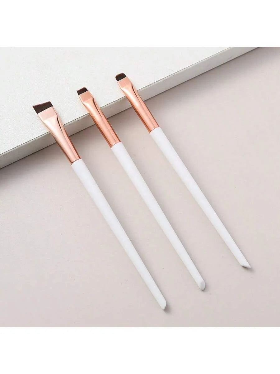 3 Pcs edge eyeliner brush oblique head eyebrow brush outline eyeliner brush ultra-thin eyeshadow brush makeup tools