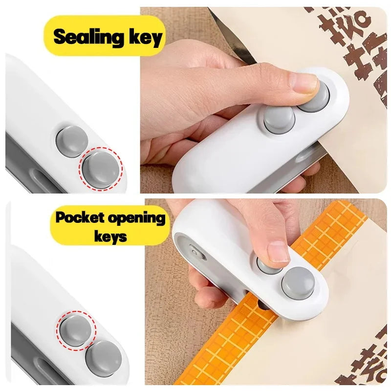Mini Heat Bag Sealing Machine Package Sealer Bags Plastic Food Sealer Clip Bag Handheld Sealer Food Packaging Heat Sealer