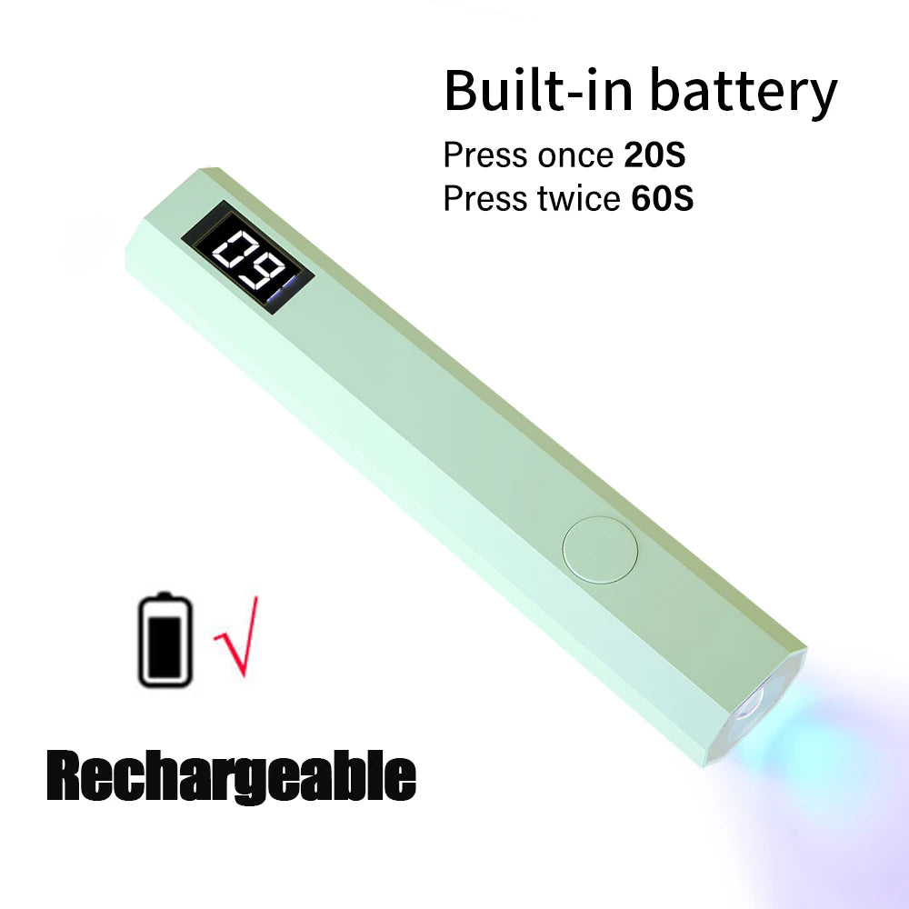 YIKOOLIN UV Light for Gel Nails Mini UV Nail Lamp Professional LED Light for Curing Gel Polish 2 Timing Modes for DIY Home Salon