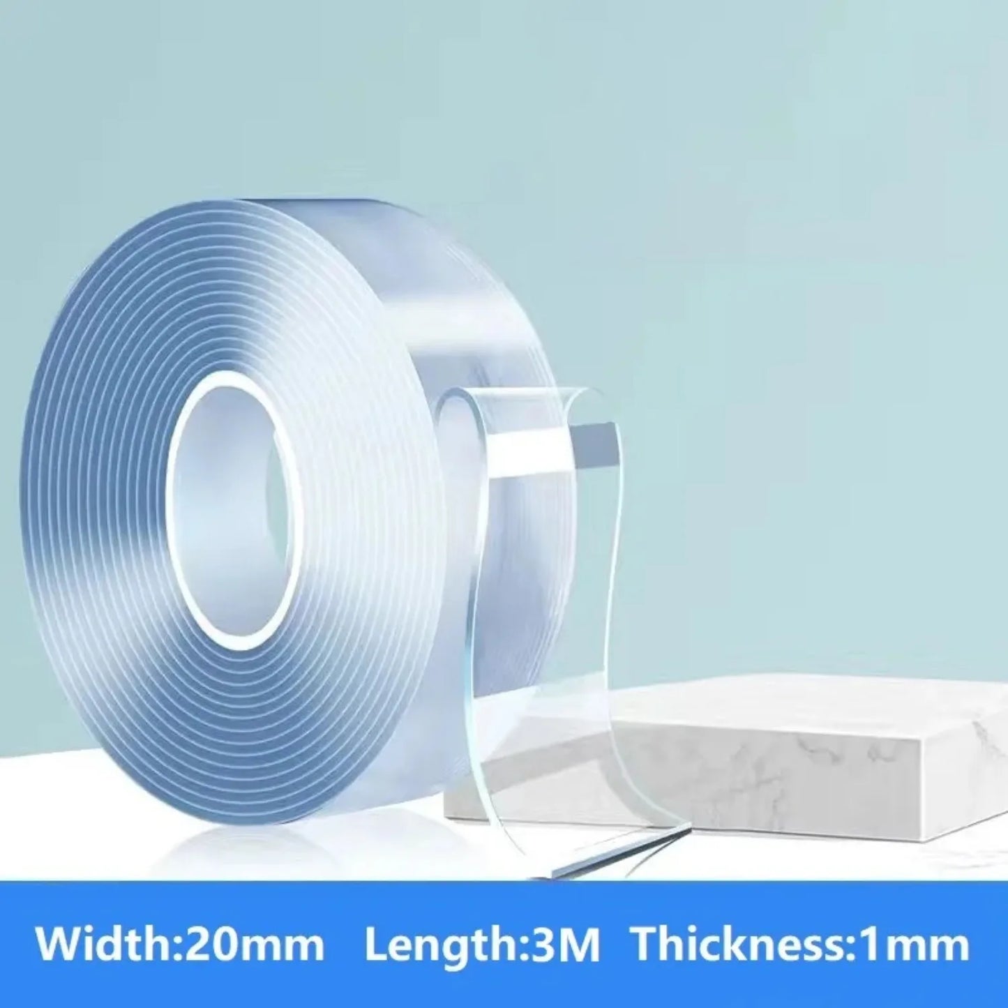 1/3/5M Double Sided Tape Transparent Acrylic Reusable Waterproof Adhesive Tracsless Tape Gadget Doble Cara Nano Tapes