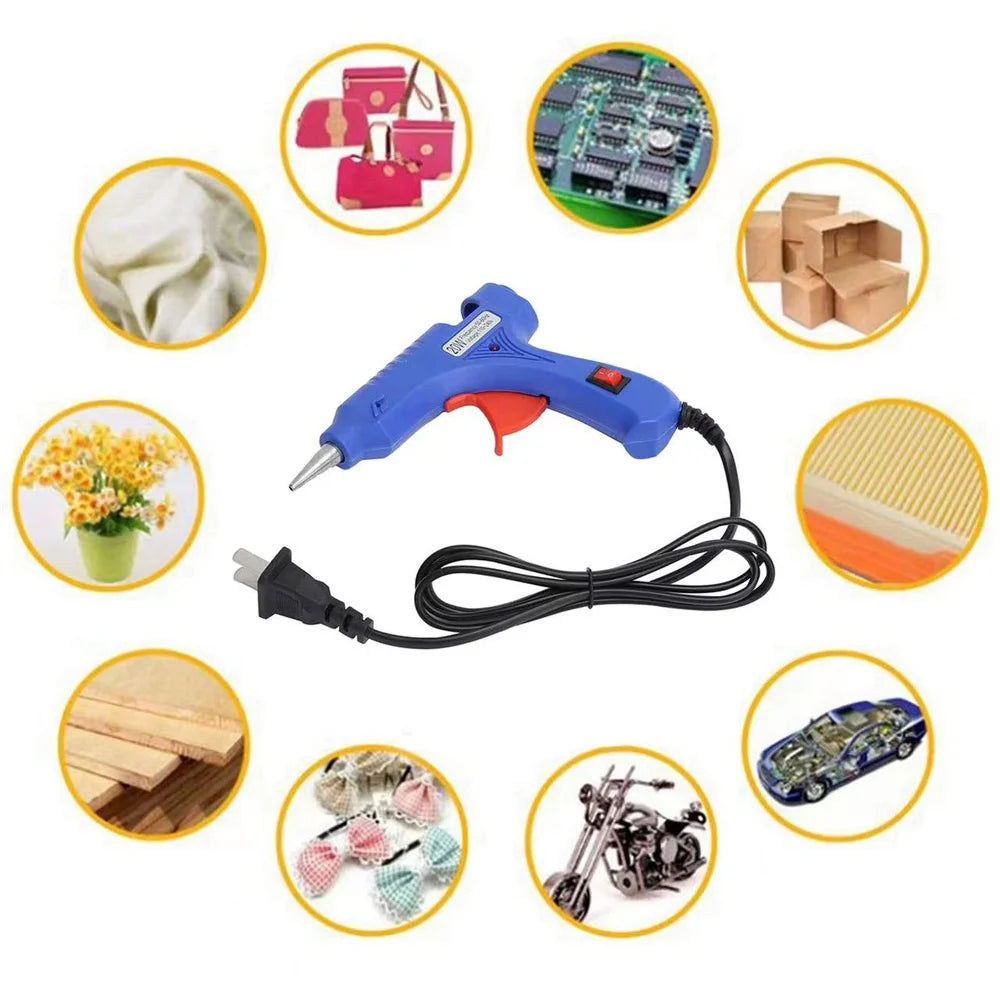20W Hot Melt Glue Gun DIY Mini Household Industrial Guns Heat Temperature Thermo EU Electric Repair Tool Use 7mm Glue Sticks