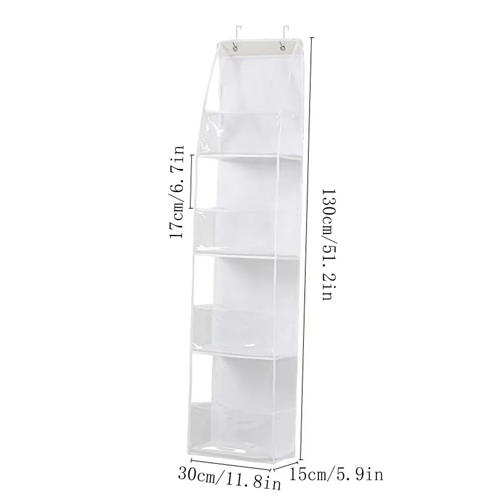 1pc 4 /6Layer Over The Door Hanging Organizer Cosmetics Wall Hanging Storage Organizerfor Nursery Bathroom Closet Bedroom Dorm