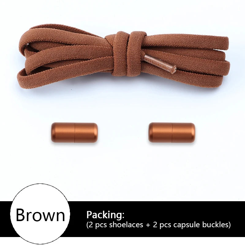 NEW Colorful Options Elastic laces Sneakers No tie Shoelace for Sports Round Shoelaces without ties Kids Adult Shoes Accessories