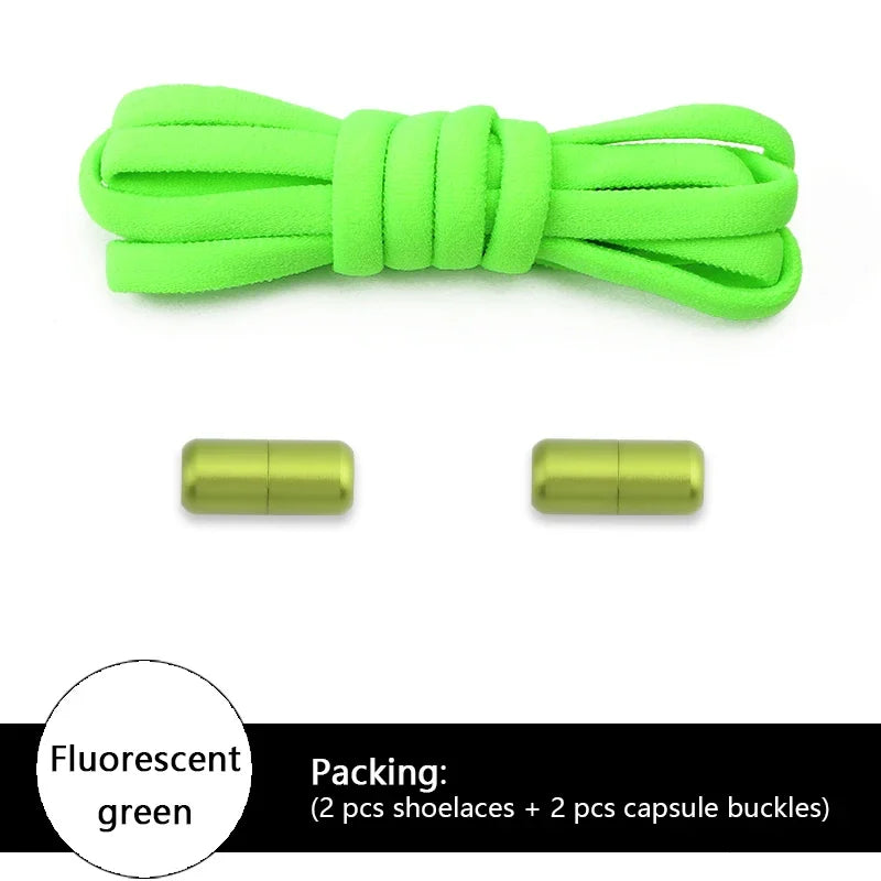 NEW Colorful Options Elastic laces Sneakers No tie Shoelace for Sports Round Shoelaces without ties Kids Adult Shoes Accessories