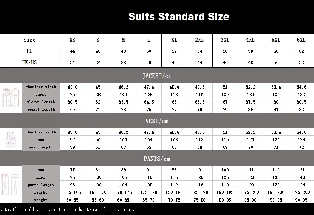 Premium Men Suit Set 3PCS 2025 Formal Notched Lapel Men's Tuxedos Suit Elegant Office Suit Men For Groom Suit Customized