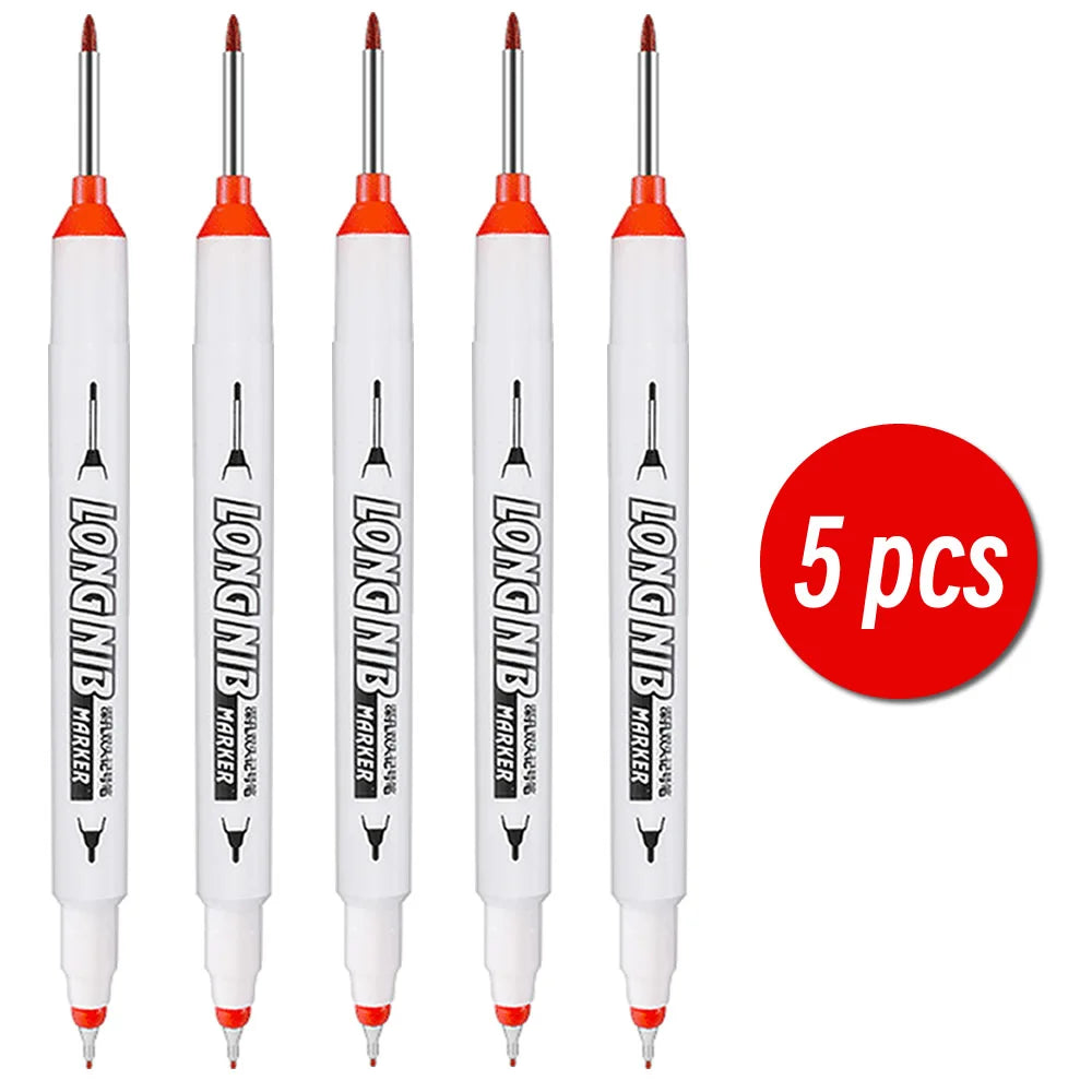 20mm Double-Tip Deep Hole Long Head Nib Markers For Metal Pen Waterproof Bathroom Woodworking Decoration Multi-Purpose