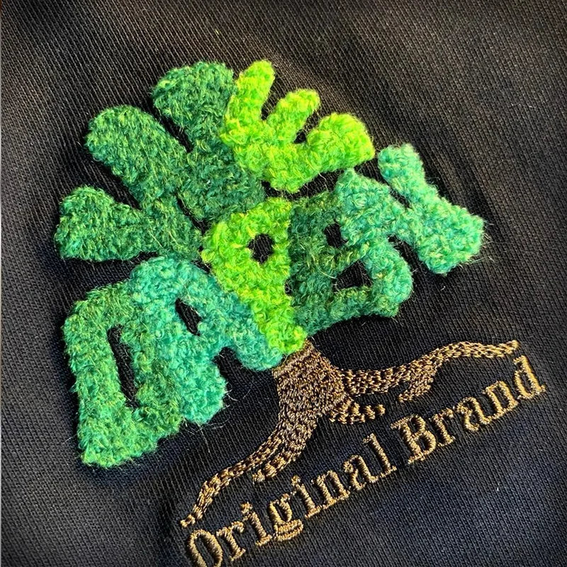 Summer New Chic Plant Embroidery Casual Pure Cotton T-Shirt Women Clothing Loose O-neck Vintage Lovers Short Sleeve Tops