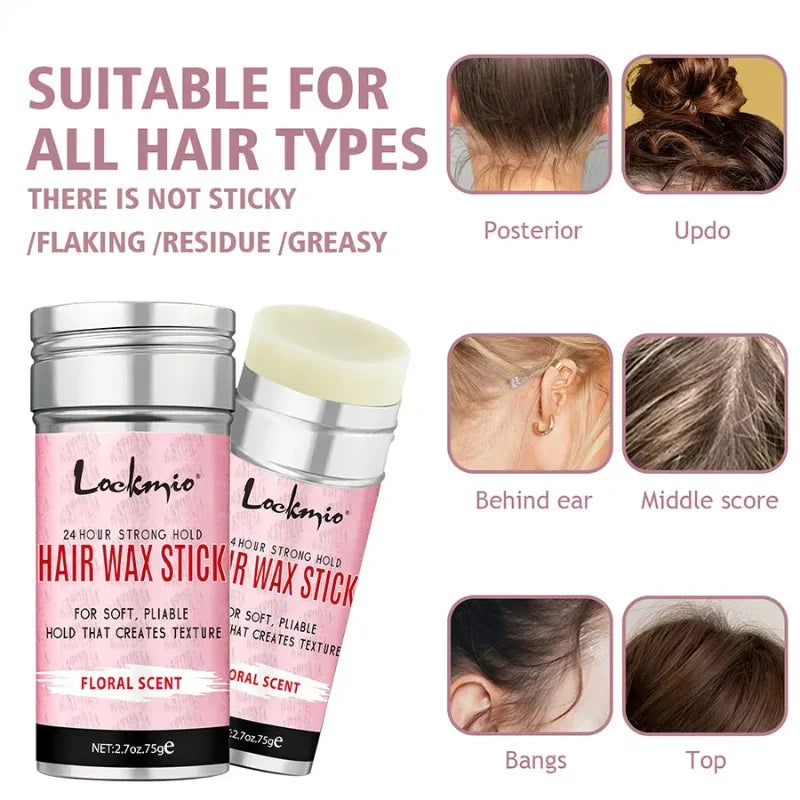 Professional Styling Wax Kit for Women, Anti-frizz Pomade, Smoothing, Broken Back Hair Mud, Messy Hairs Control Wax Rod