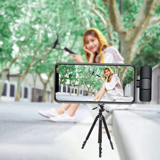 Mini Wireless Lavalier Microphone Windproof Wool Replaceable Lavalier Microphone for iPhone YouTube Vlog Audio Recording