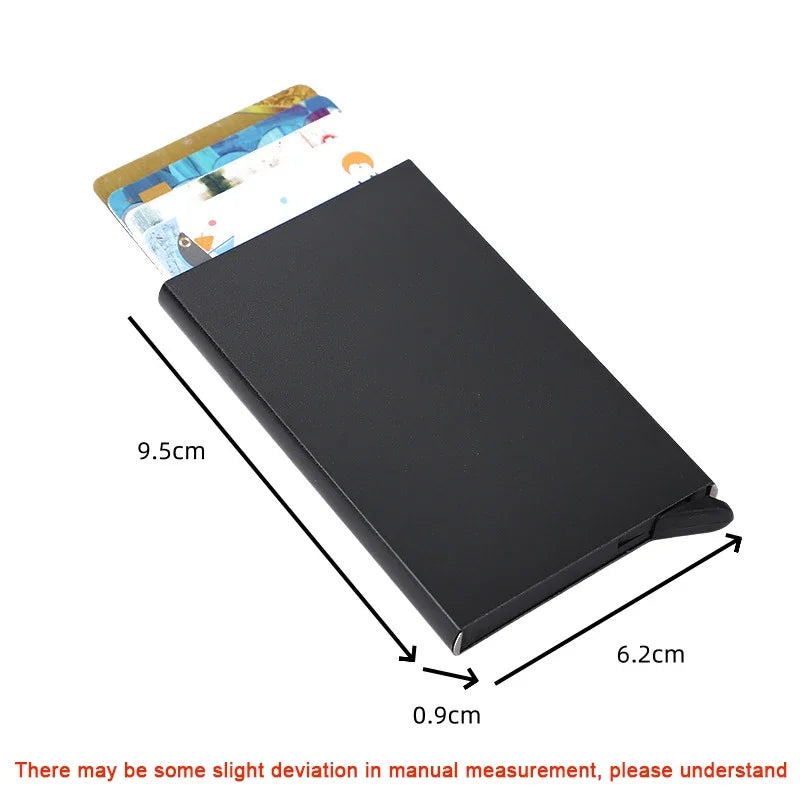 Rfid Smart Wallet Card Holder Metal Thin Slim Men Women Wallets Pop Up Minimalist Wallet Small Black Purse Vallet Walets for Men